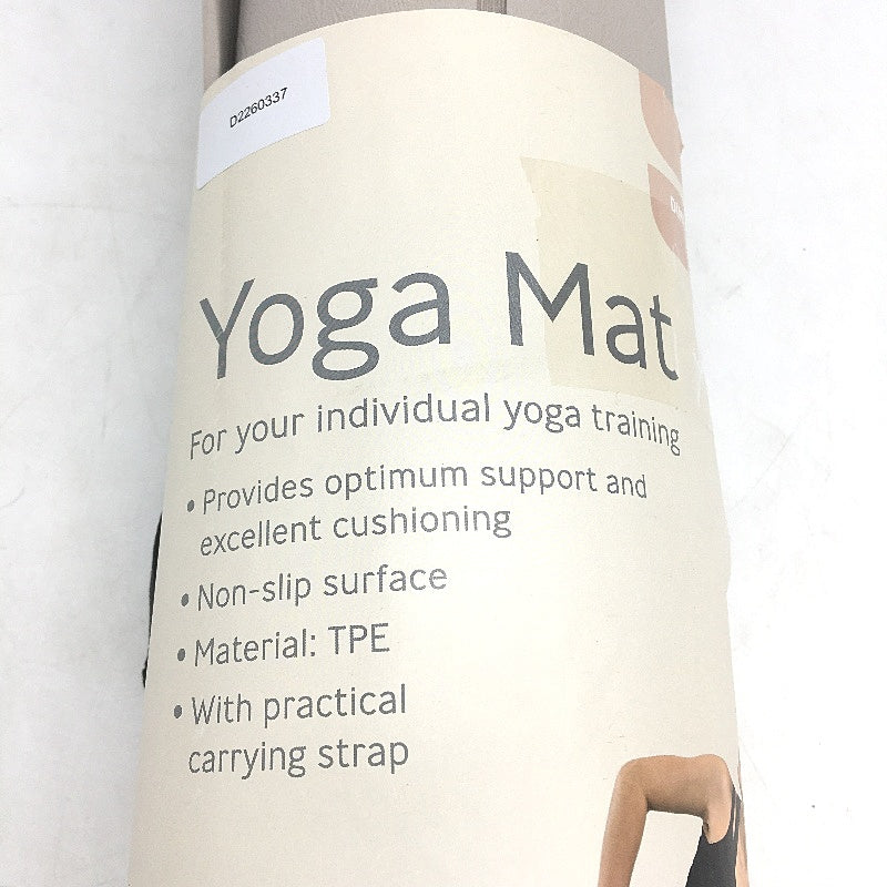 Crane Performance Grey Grippy TPE Yoga Mat With Carry Strap 180x70cm 4mm