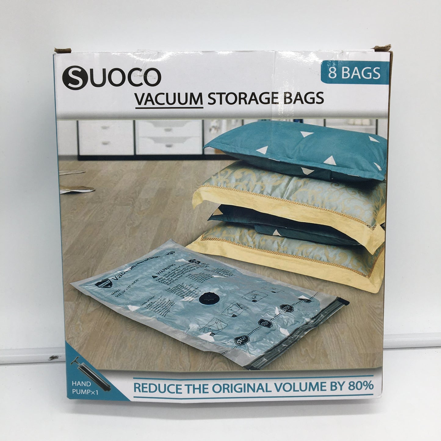 Suoco 8 Pcs Large Vacuum Seal Storage Bags Space Saver Satchels With Hand Pump