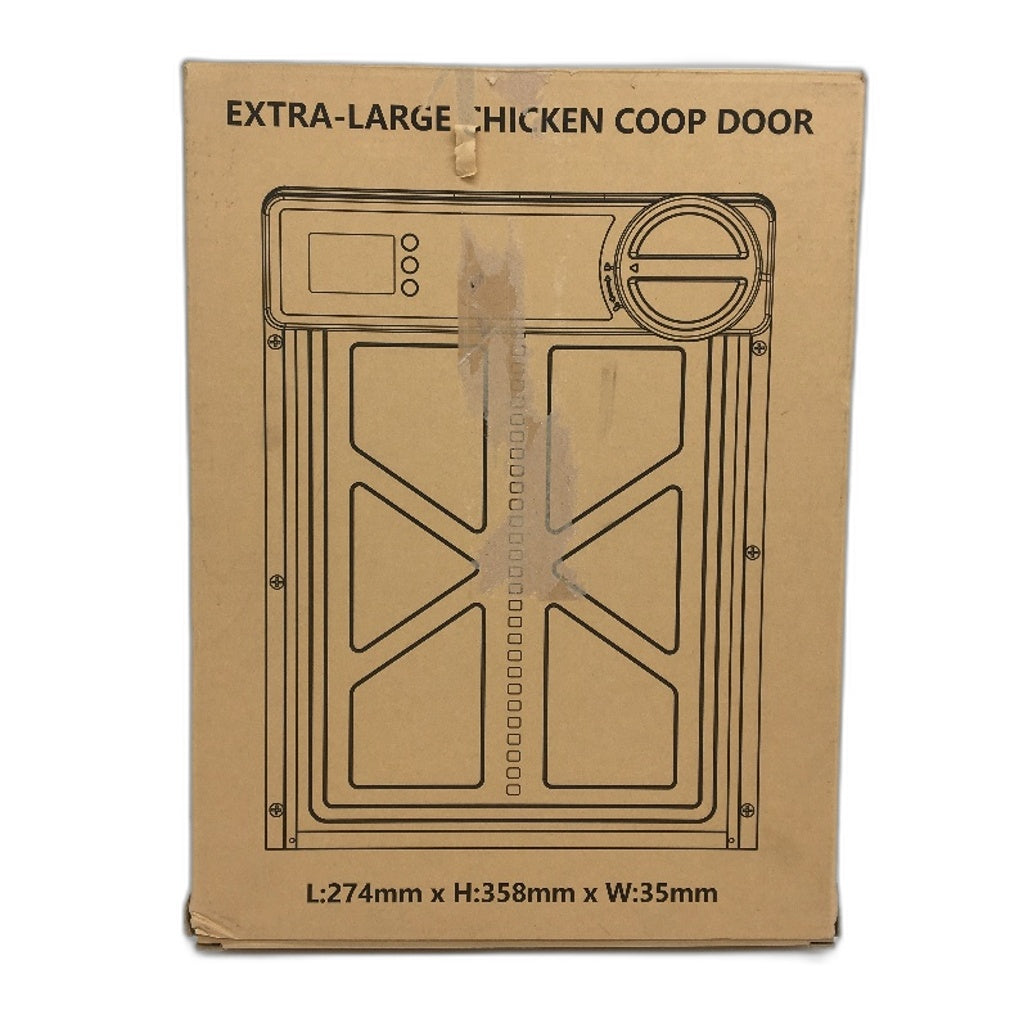 Extra-Large Black Automatic Chicken Coop Door With Timer & Manual Mode