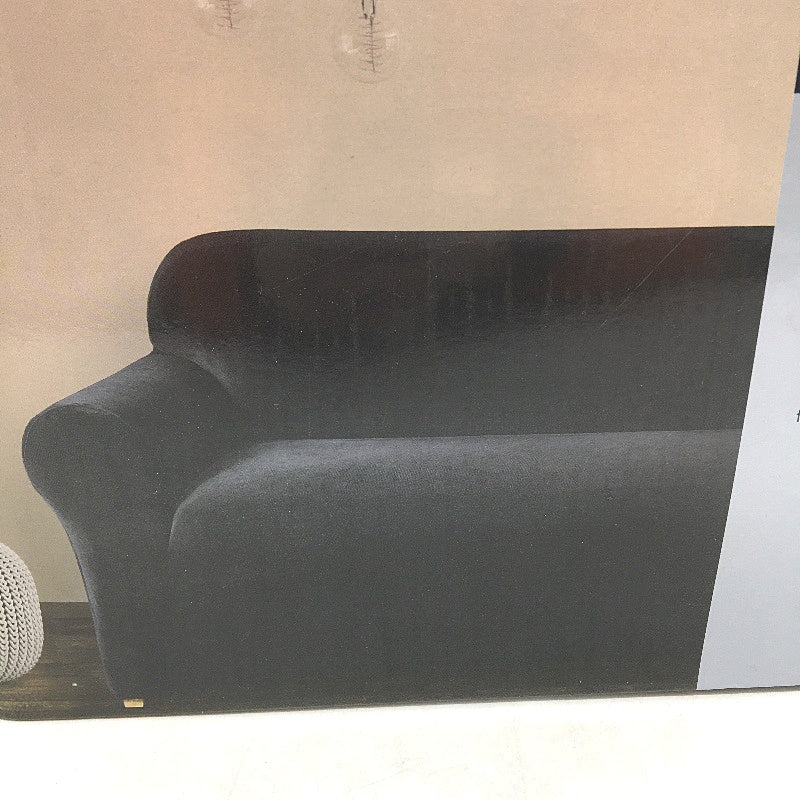 Kirkton House 3 Person Couch Stretchy Slipcover Navy Soft Lined Seat Cover