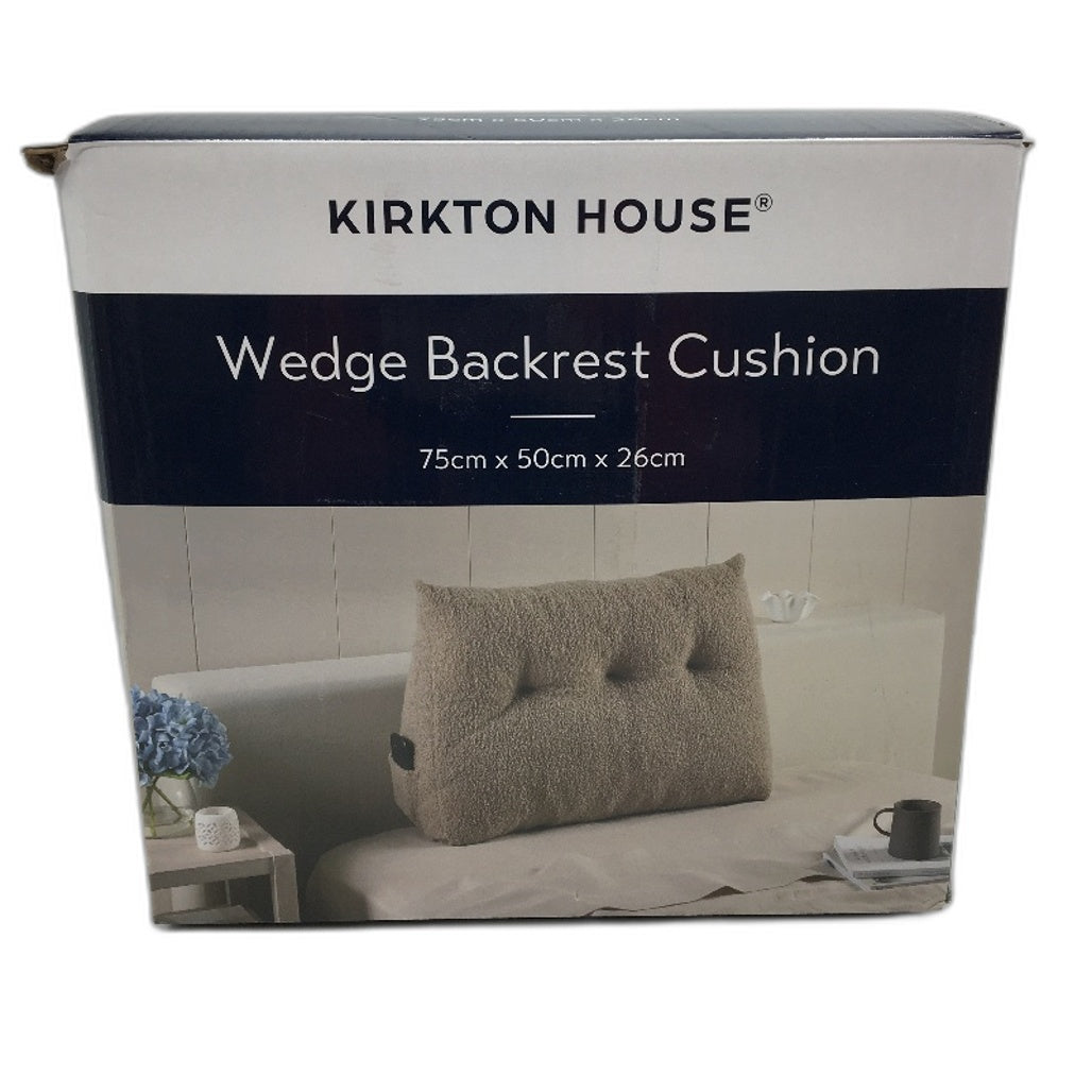 Kirkton House Fluffy Beige Wedge Backrest Cushion Firm Support Pillow