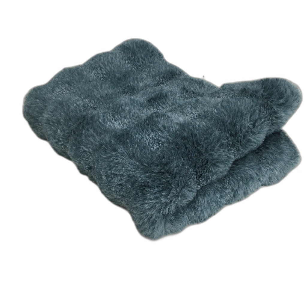 Kirkton House Teal Faux Fur Floor Rug Supersoft Mat 70cm x 1.4m