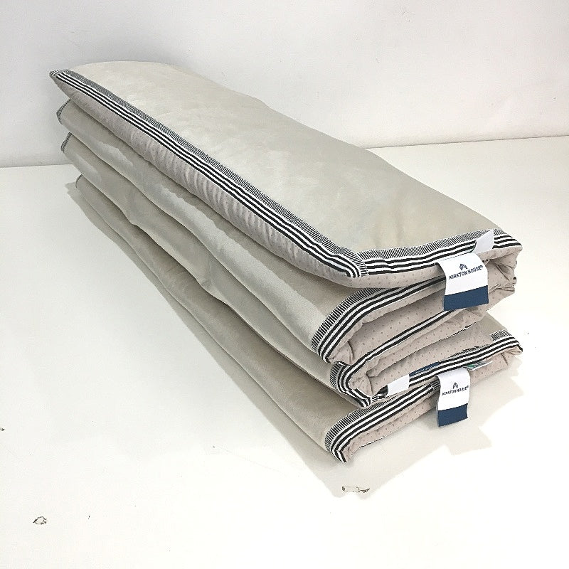 Kirkton House 3 Pack Velvet Linen-Look Beige Square Sofa Pad 70cm x 70cm