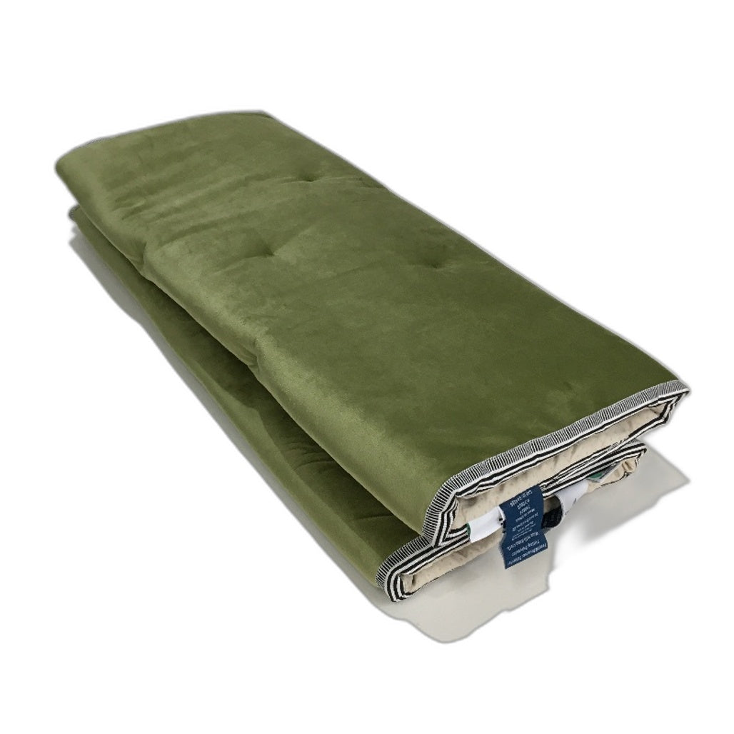 Kirkton House 2 Pack Velvet Linen-Look Olive Green Square Sofa Pad 70cm x 70cm
