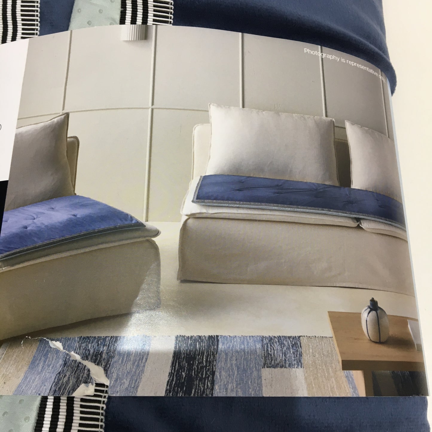 Kirkton House 3 Pack Velvet Linen-Look Navy Blue Square Sofa Pad 70cm x 70cm