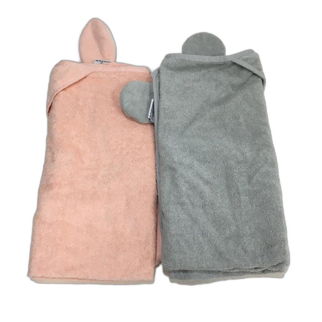 Kids By Kirkton House 2 Pack 100% Cotton Rabbit & Koala Soft Hooded Wrap Towels