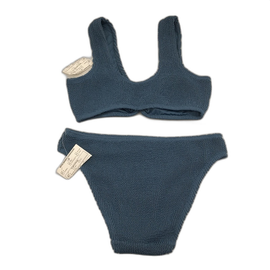 Myer 2 Piece Blue Textured Bikini Top & Bottom Swim Set Ladies Size 10