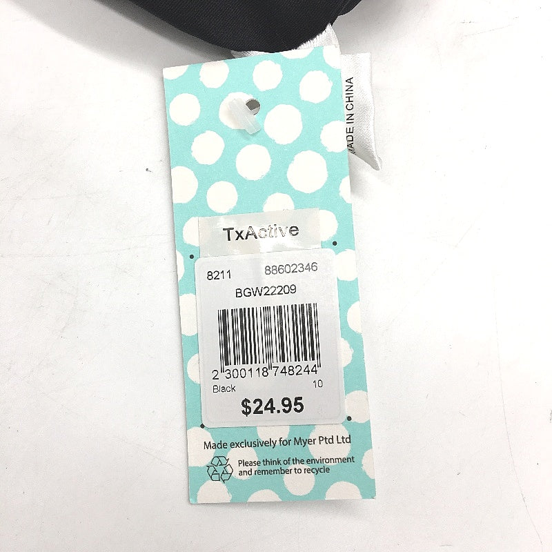 TILII Activewear Black Sports Bra Cross Back Fitness Top Ladies Size 10