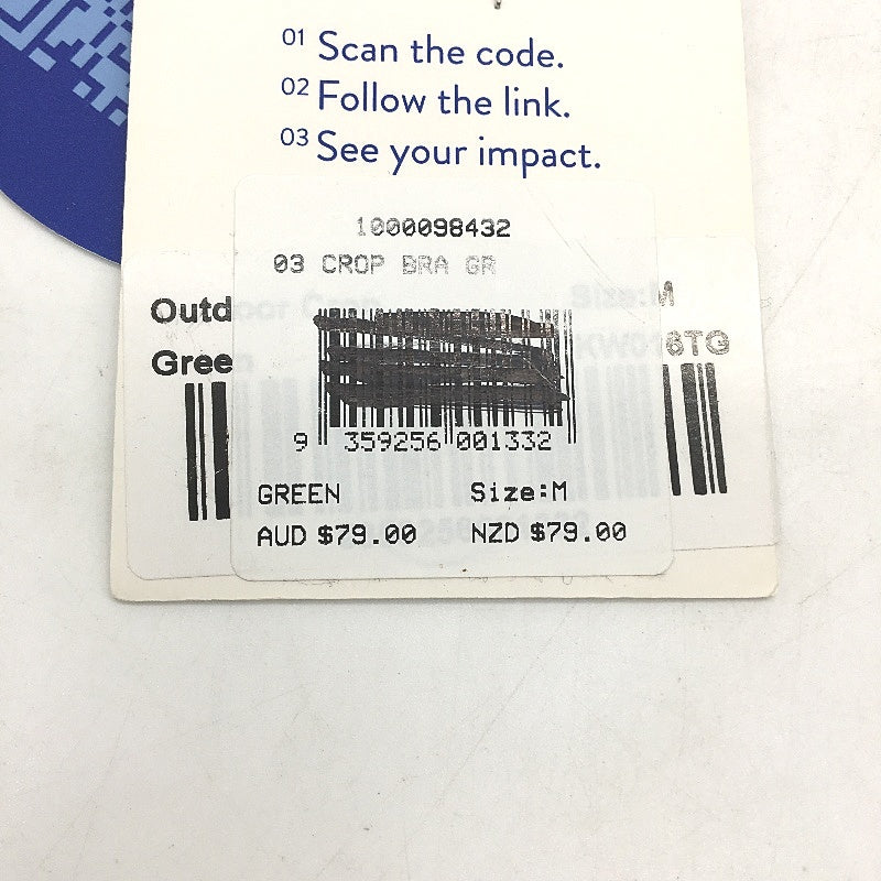 Kynd Society Activewear Mint Green Sports Bra Fitness Top Ladies Size Mediium