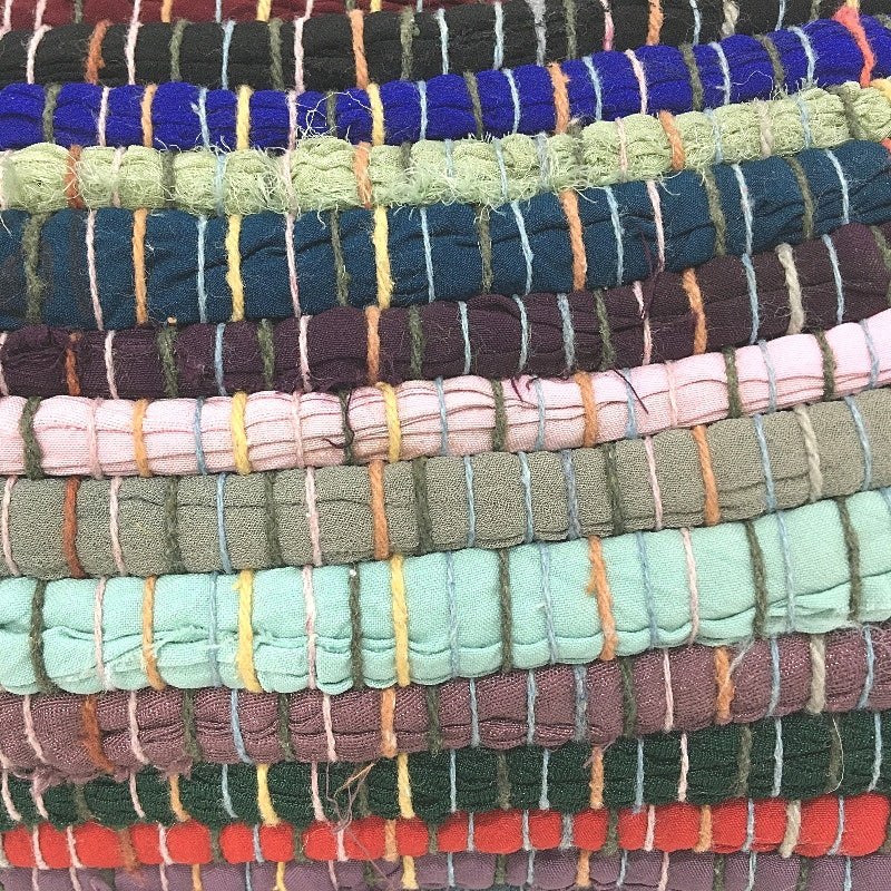 Kirkton House Hand Crafted Mixed Fibre Multicoloured Chindi Rug 120 x 180cm NEW