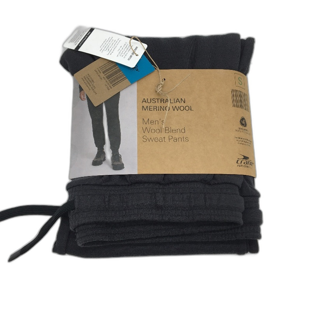Crane Performance Charcoal Grey Merino Wool Blend Sweat Pants Mens Size S NEW