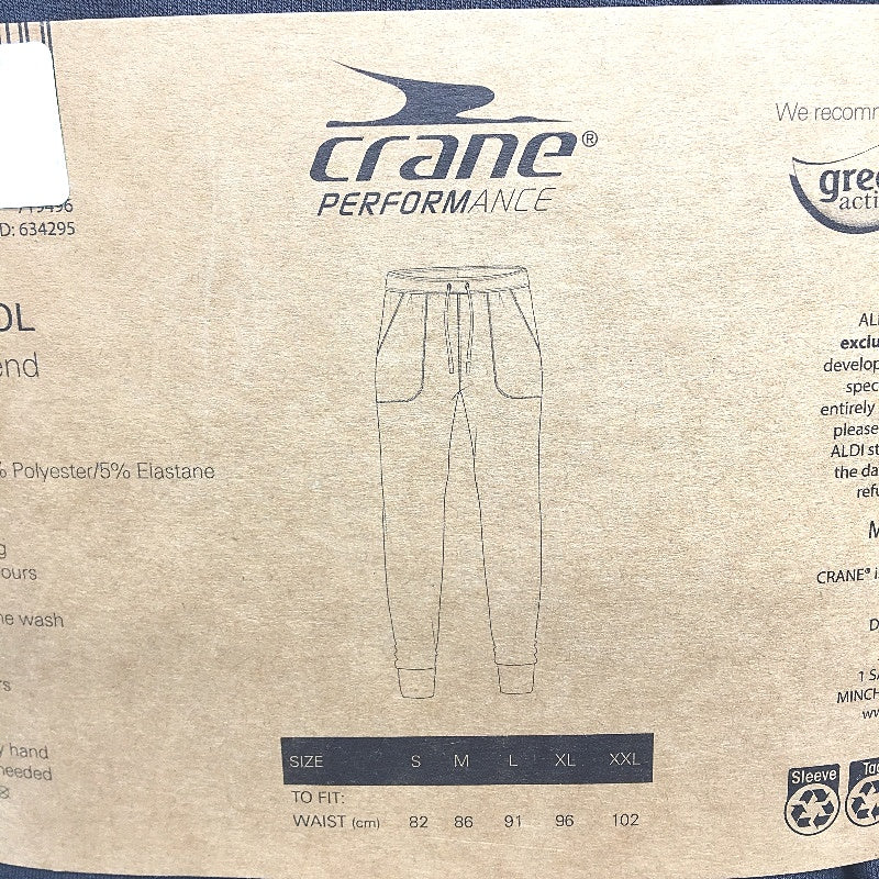 Crane Performance Charcoal Grey Merino Wool Blend Sweat Pants Mens Size S NEW