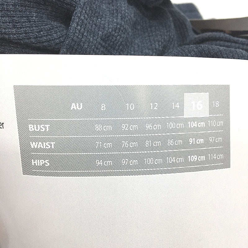 Serra Cotton Blend Charcoal Grey Full Length Waffle PJ Set Ladies Size 16 NEW