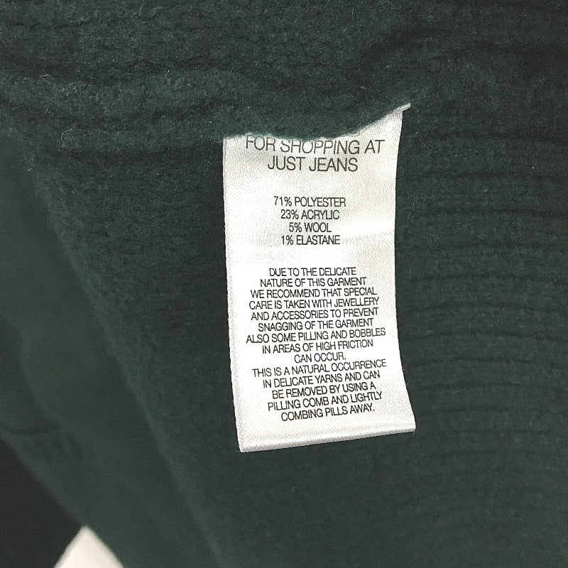 Just Jeans Forest Green Knitted Long Line Belted Jacket Ladies Size 18 NEW