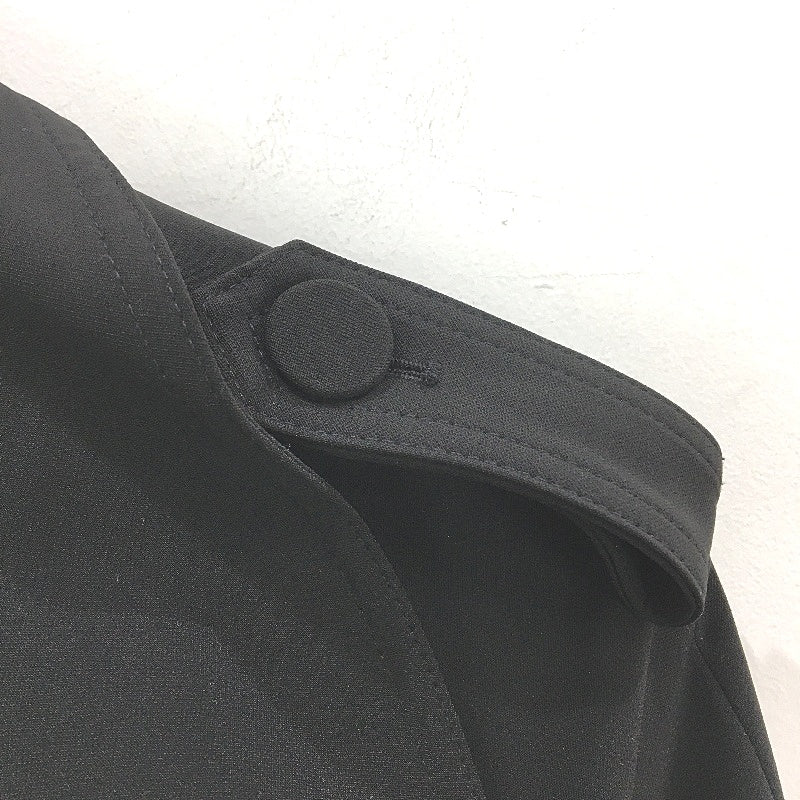 Portmans Curve Black Longline Double Breasted Belted Trench Coat Lds Sz 18 NEW