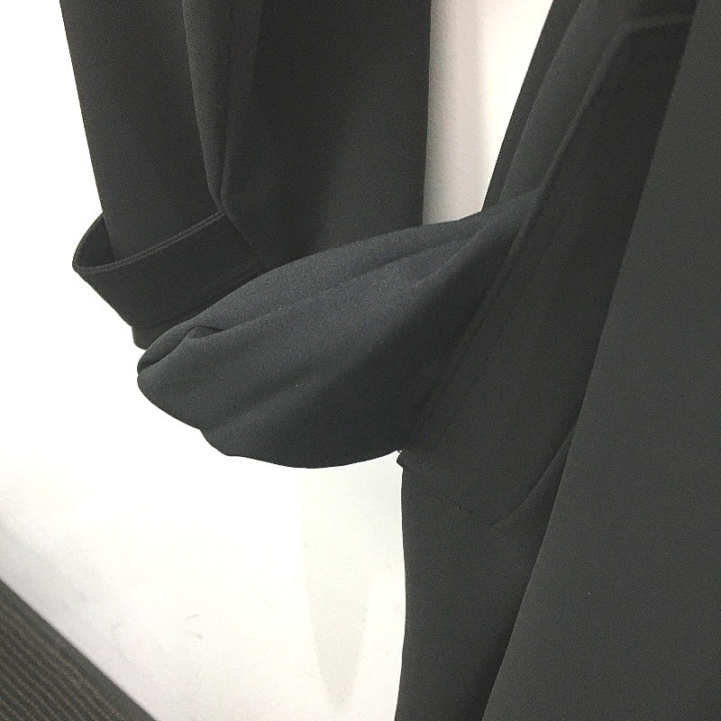 Portmans Curve Black Longline Double Breasted Belted Trench Coat Lds Sz 18 NEW