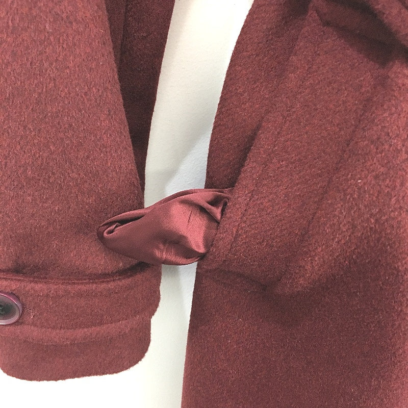 Portmans Burgandy Wool Blend Longline Double Breasted Belted Coat Lds Size 8 NEW