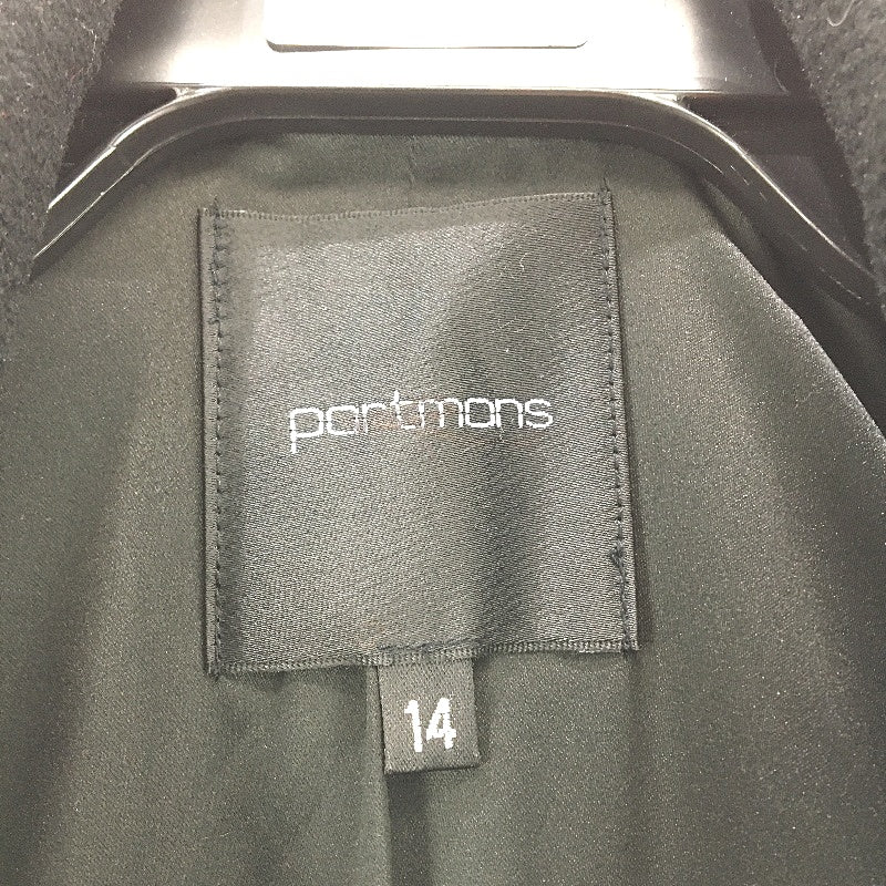 Portmans Black Soft Touch Longline Single Breasted Over Coat Lds Size 14 NEW
