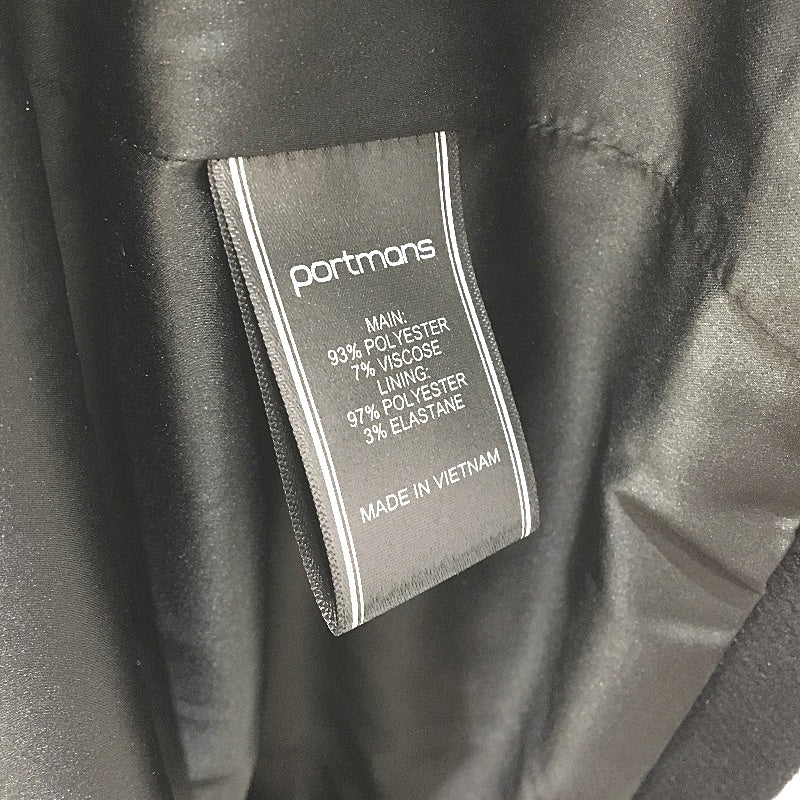 Portmans Black Soft Touch Longline Single Breasted Over Coat Lds Size 14 NEW