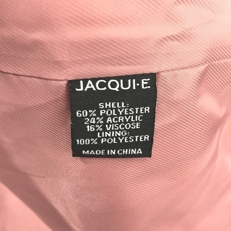 Jacqui E Dusky Pink Single Breasted Outerwear Over Coat Ladies Size 16 NEW