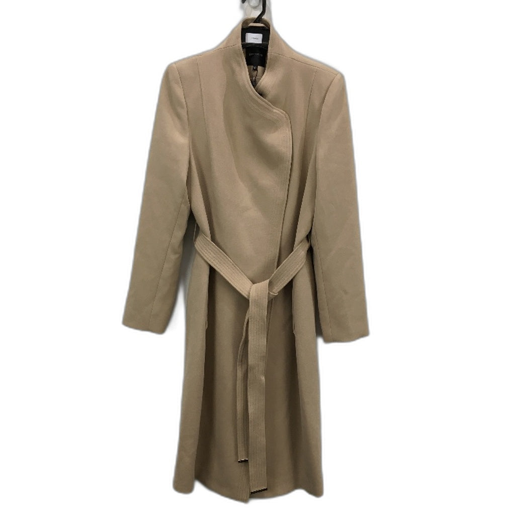 Portmans Beige Tea Frankie Funnel Neck Belted Over Coat Ladies Size 12 NEW