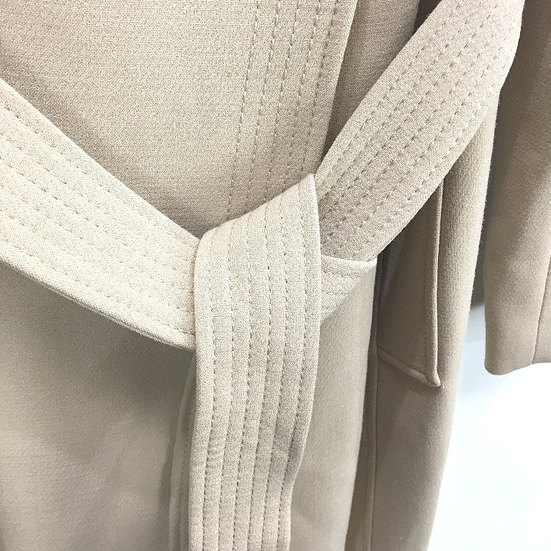 Portmans Beige Tea Frankie Funnel Neck Belted Over Coat Ladies Size 12 NEW