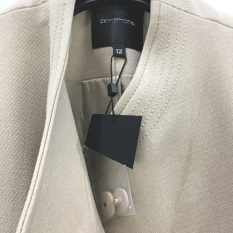 Portmans Beige Tea Frankie Funnel Neck Belted Over Coat Ladies Size 12 NEW