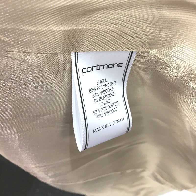 Portmans Beige Tea Frankie Funnel Neck Belted Over Coat Ladies Size 12 NEW