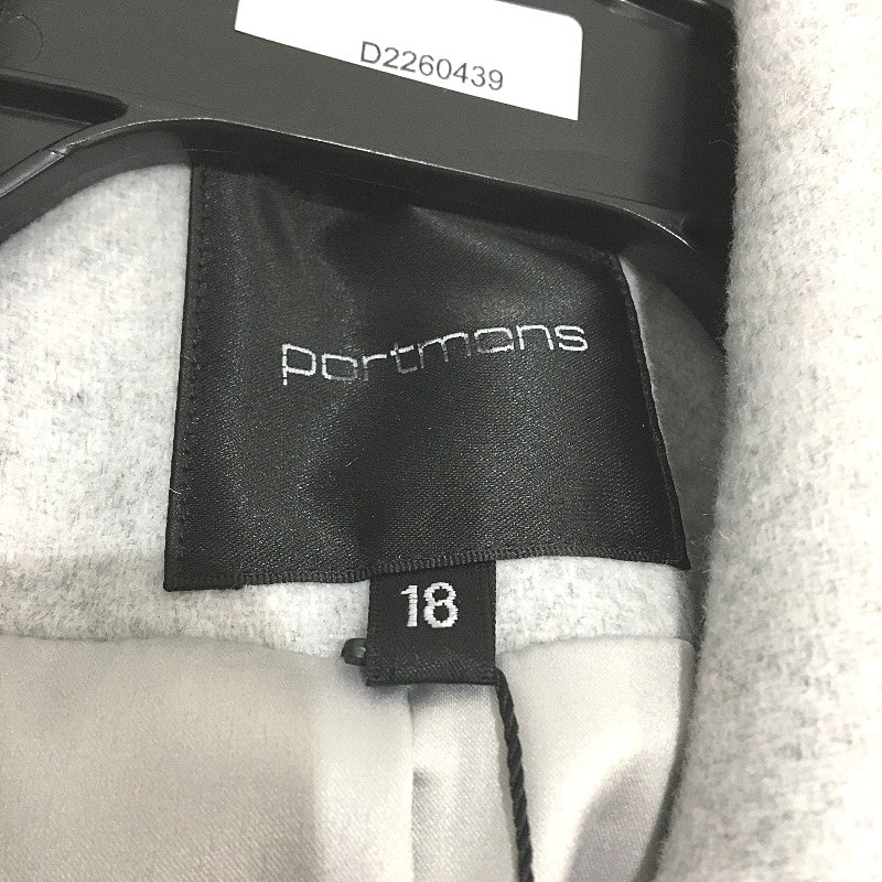 Portmans Light Grey Soft Touch Double Breasted Wool Blend Coat Ladies Sze 18 NEW