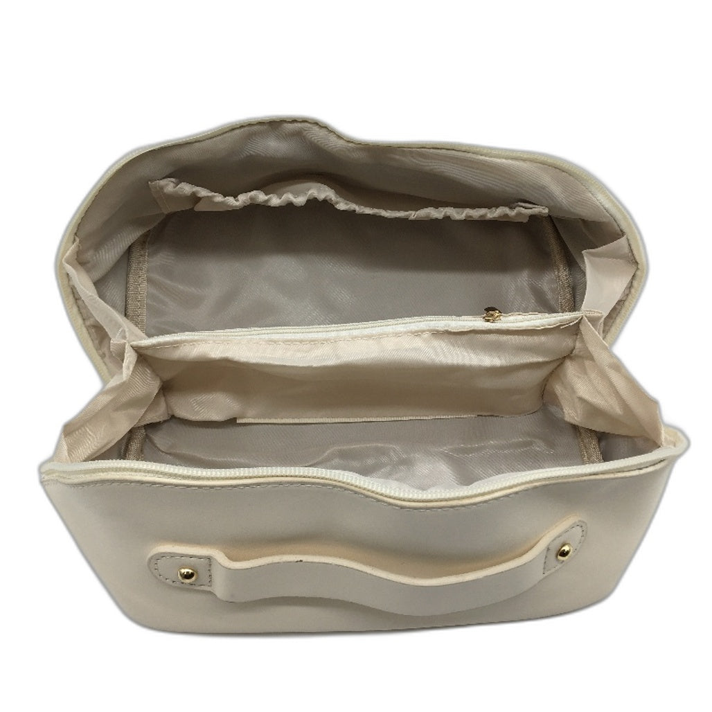 Large Capacity Cosmetic Makeup Storage Bag PU Waterproof Open Flat Prganizer