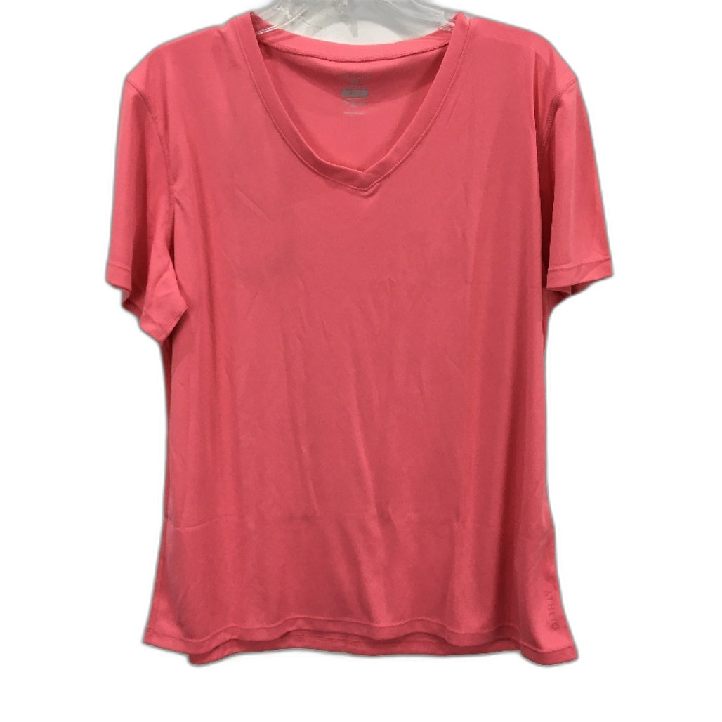 ATHLIO V Neck Short Sleeve UV Protection Quick Dry T Shirt Pink Womens Size XL