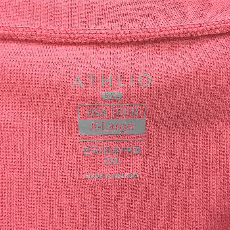 ATHLIO V Neck Short Sleeve UV Protection Quick Dry T Shirt Pink Womens Size XL