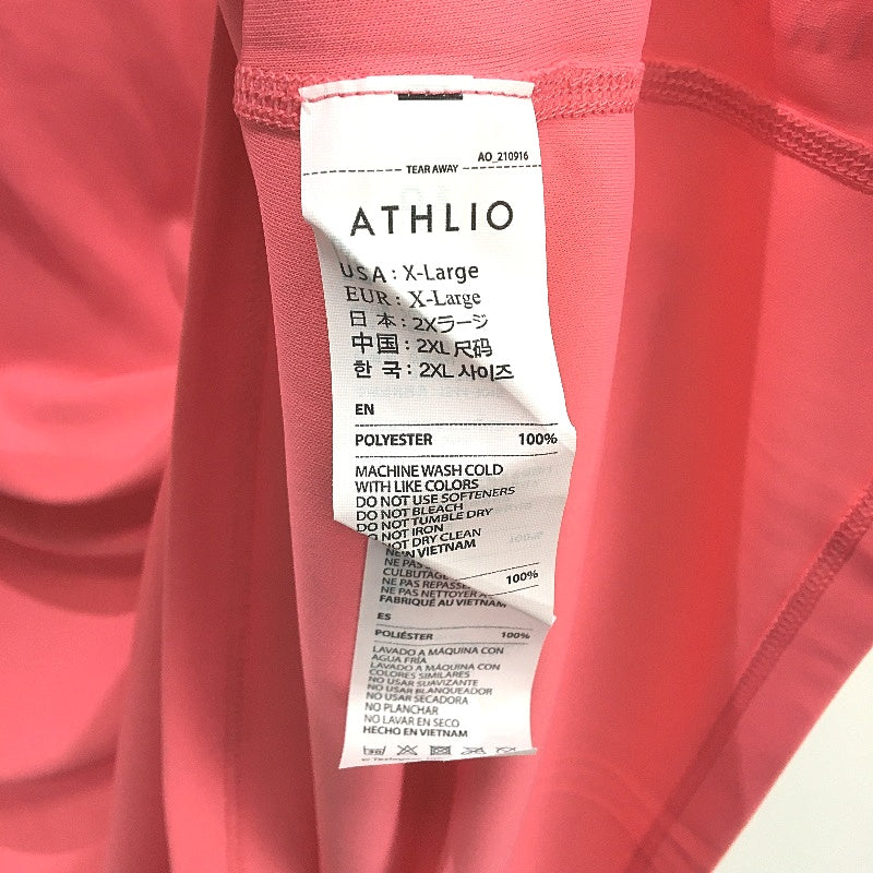 ATHLIO V Neck Short Sleeve UV Protection Quick Dry T Shirt Pink Womens Size XL