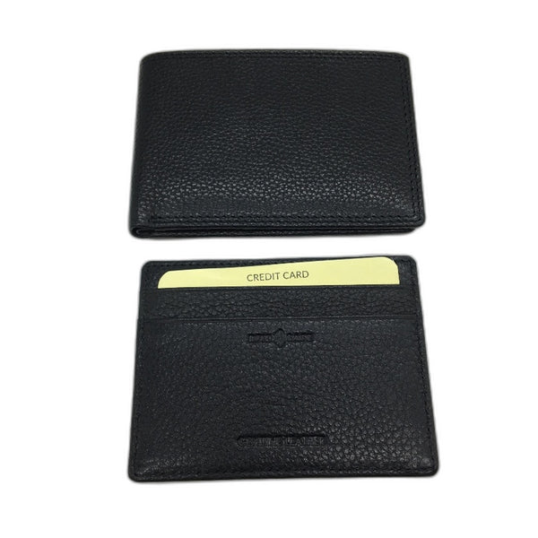 Westbay Genuine Leather Mens Wallet & Card Holder RFID Safe Gift Set Box Black