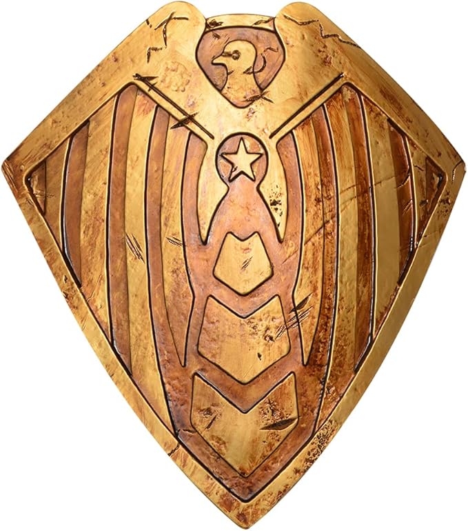 Glaswder Retro Style PVC Gold Soldier Shield Eagle Emblem Cosplay Home Decor NEW