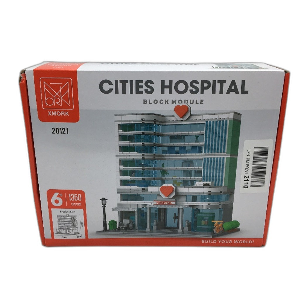 XMORK 20121 Cities Hospital Building Blocks Module W LED Light 1350PCS Age6+ NEW