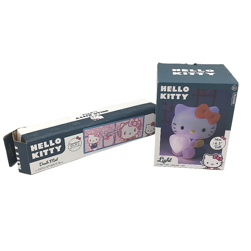 2 Pack Paladone Sanrio Hello Kitty 16cm Desktop Lamp and 80x30cm Desk Mat NEW