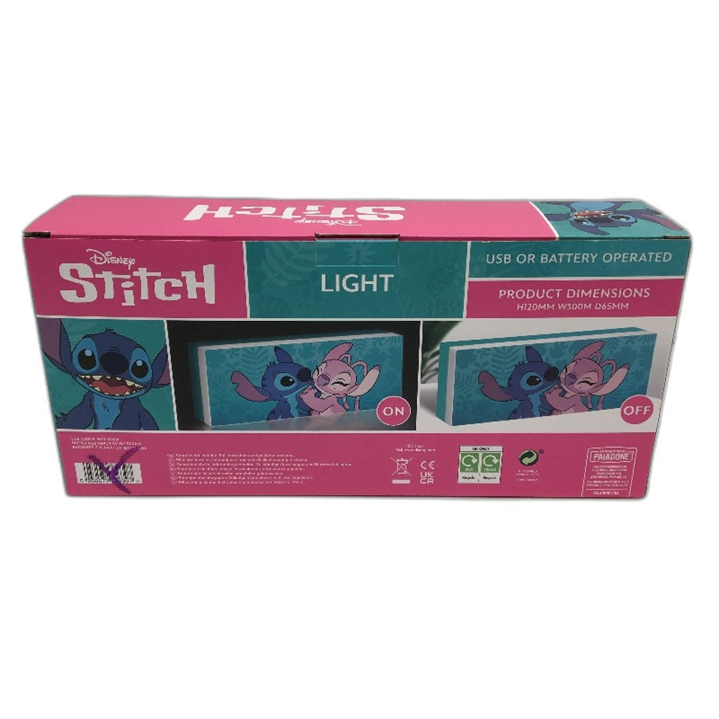 2 Pack Disney Stitch and Angel Free Standing & Mountable 30cm Wide Light NEW