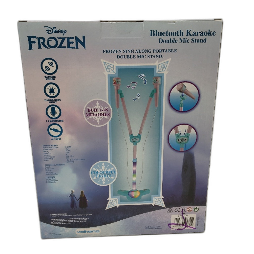 Disney Frozen Bluetooth Karaoke Double Mic Stand with Voice Effects Ages 3+ NEW