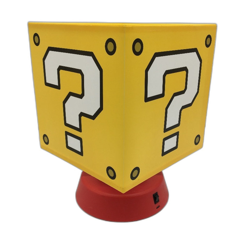 Paladone Super Mario Mystery Block Icon Desktop Lamp 26.5cm / 10.4 Inch Tall NEW