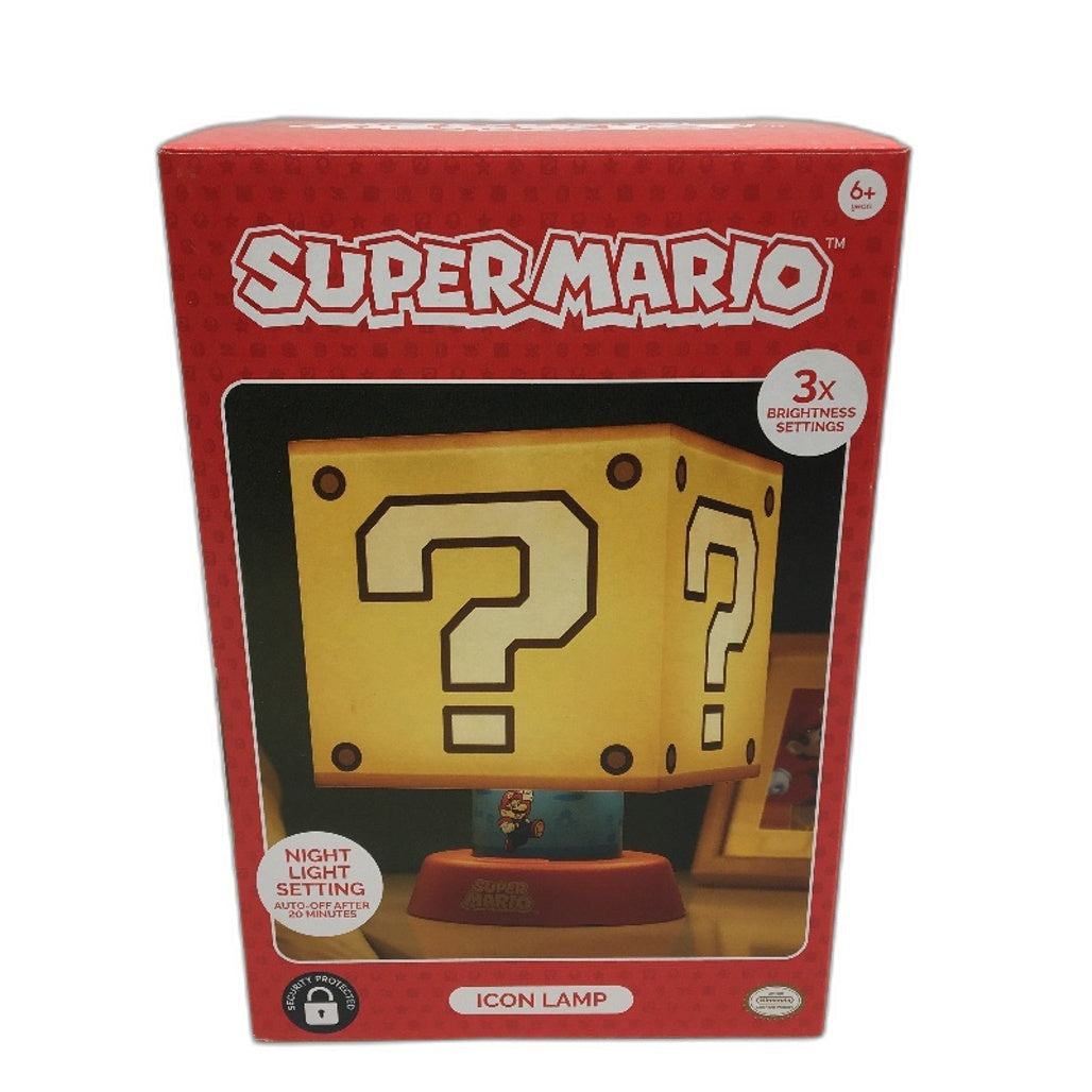 Paladone Super Mario Mystery Block Icon Desktop Lamp 26.5cm / 10.4 Inch Tall NEW