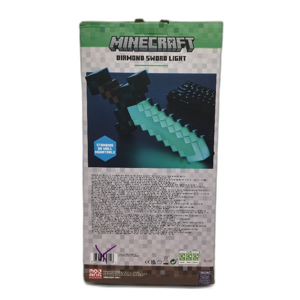 Paladone Minecraft Diamond Sword and Creeper Icon Lamp Home Decor Bundle NEW