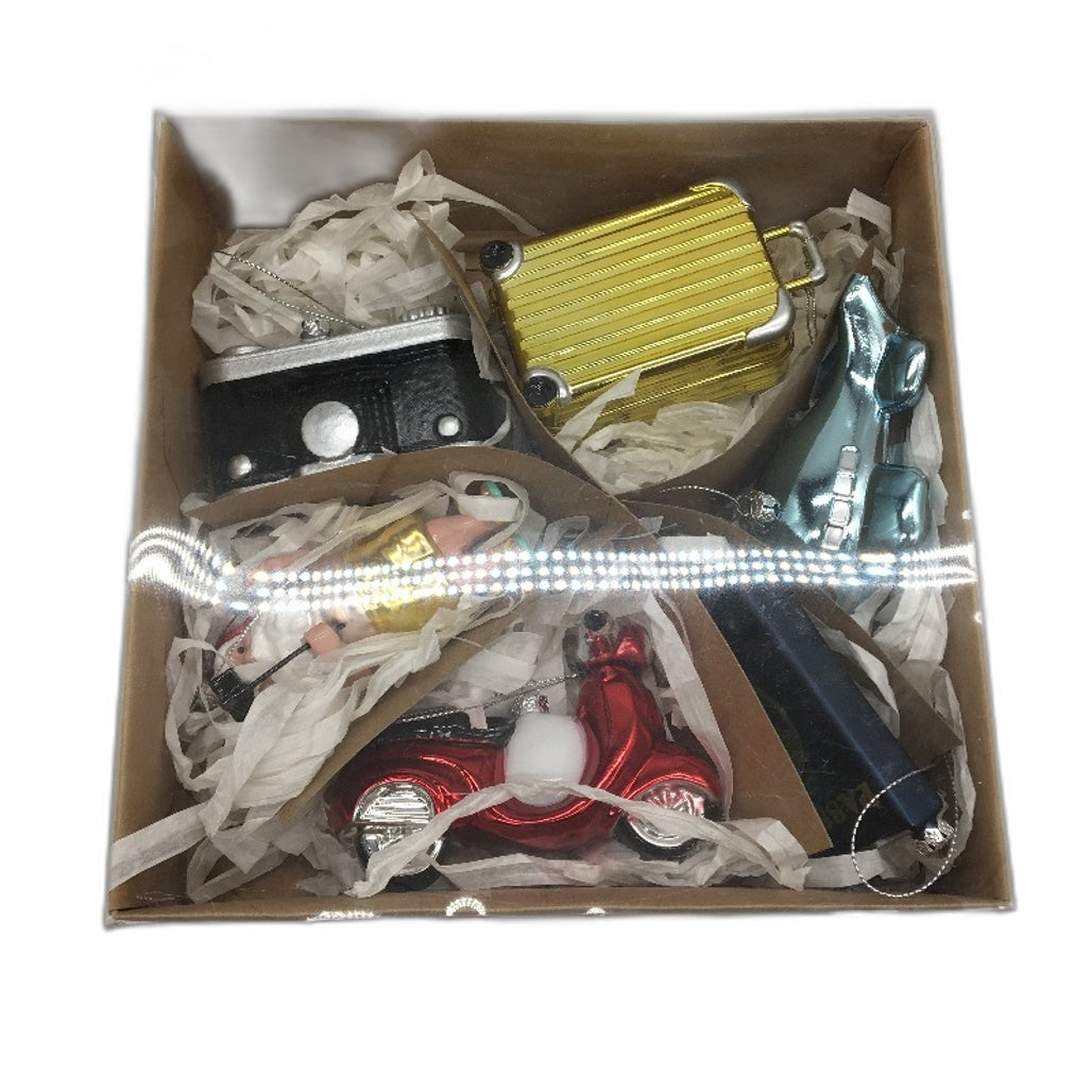 2 Pack 12 Piece Assorted Dessert and Travel Theme Christmas Tree Ornaments NEW