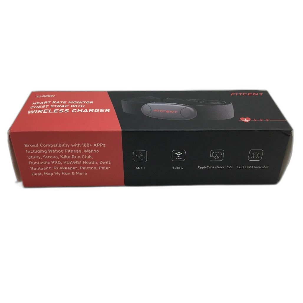 Fitcent CL820W Heart Rate Monitor Chest Strap with Wireless Charger NEW