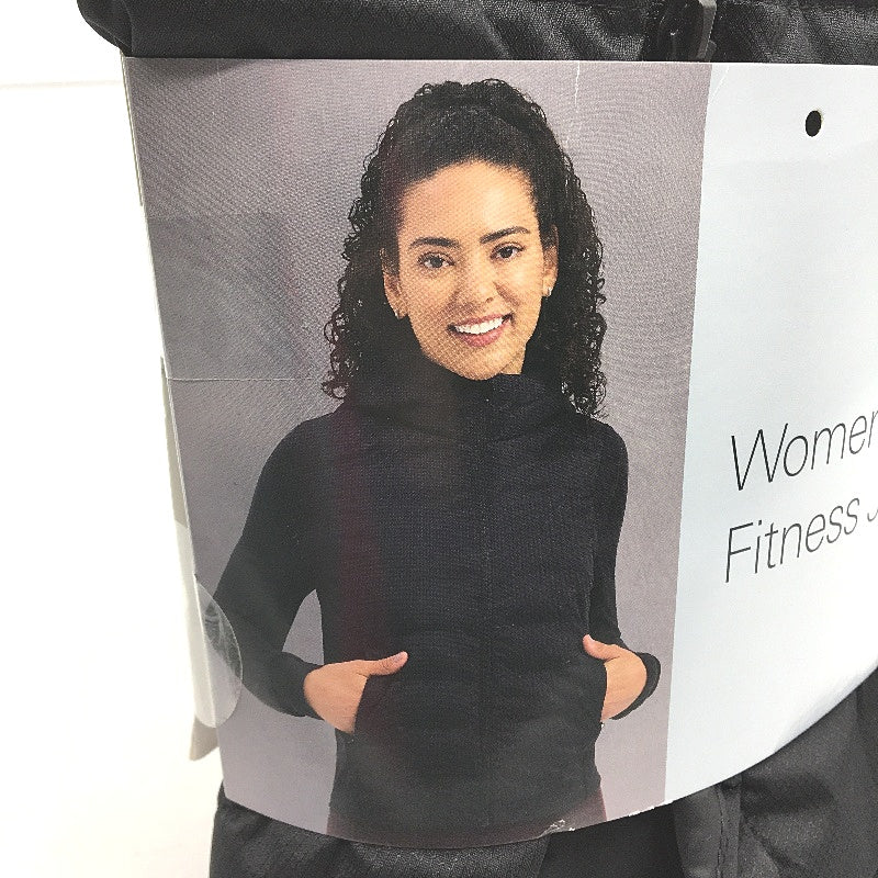 Crane Black Zip Up Fitness Lightweight Slim Fit Jacket Ladies Size Large NEW