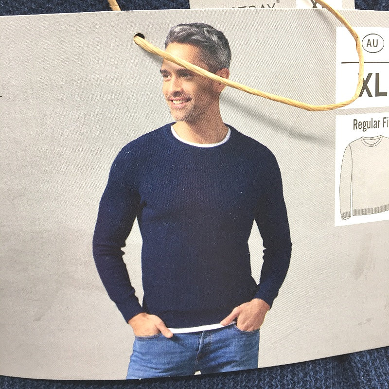 Westbay Navy Blue Regular Fit Knitted Pullover Jumper Mens Size XL NEW