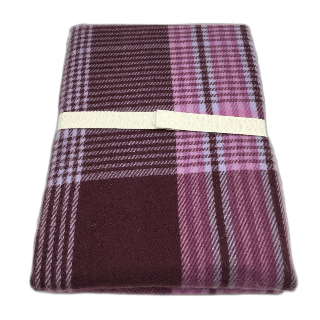 Kirkton House Burgundy Purple Fringed Super Soft Throw Blanket NEW