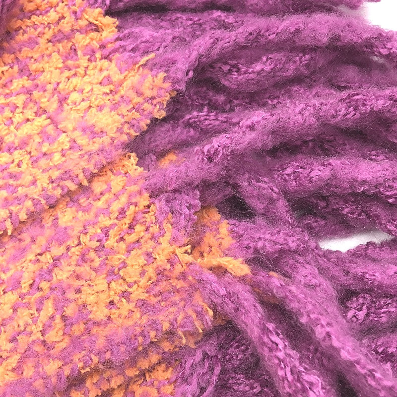 Kirkton House Orange Purple Fringed Super Soft Throw Blanket 132cm x 180cm NEW