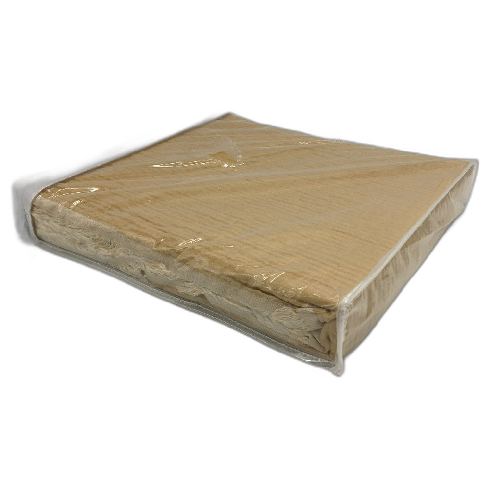 Set of 2 Mustard Reversible Muslin Lightweight Throw Blankets 1.27x1.52m NEW