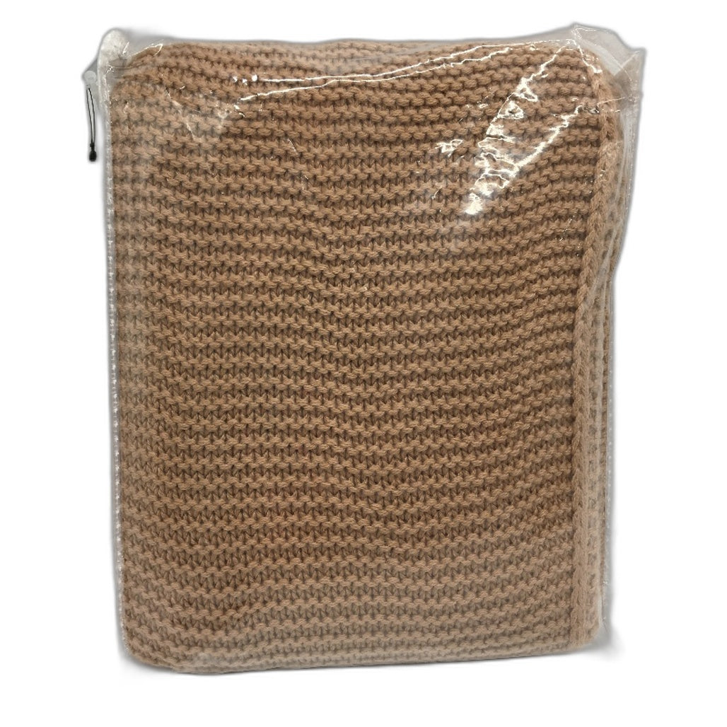Home Decor Praline Tan Chunky Knit Textured Weave Throw Blanket 1.27x1.52m NEW